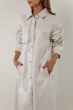 【25SS商品-25111001】リザード型押しステンカラーコート