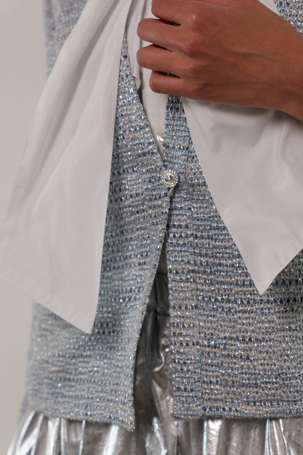 【25SS商品-25113009】シルバーラメツイード