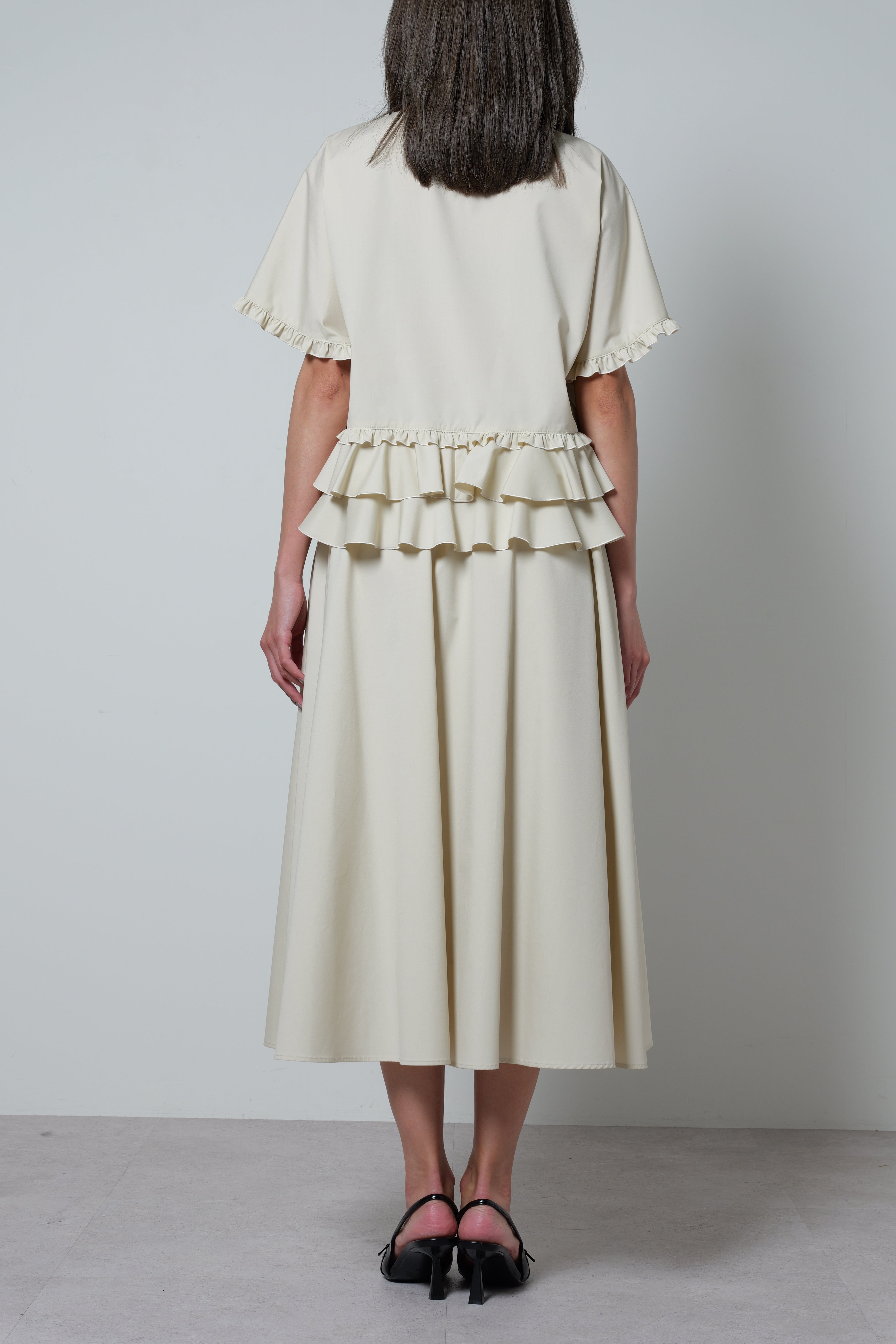 【25SS商品-25120016】コットンポプリンティアードTOP