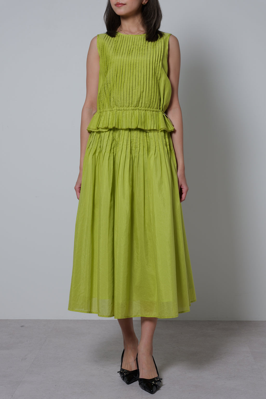 【25SS商品-25120019】コットンシルクピンタックTOP