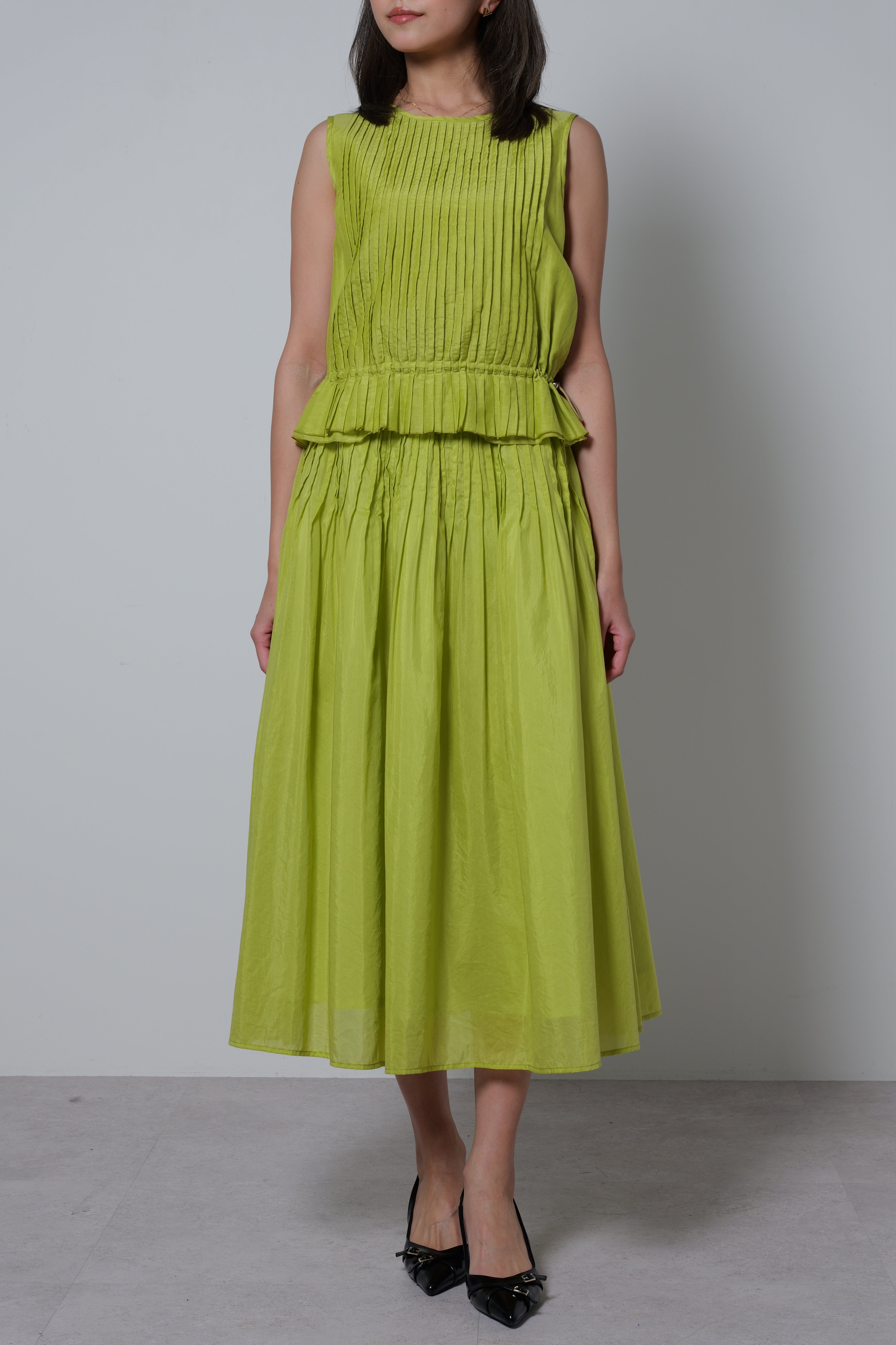 【25SS商品-25120019】コットンシルクピンタックTOP