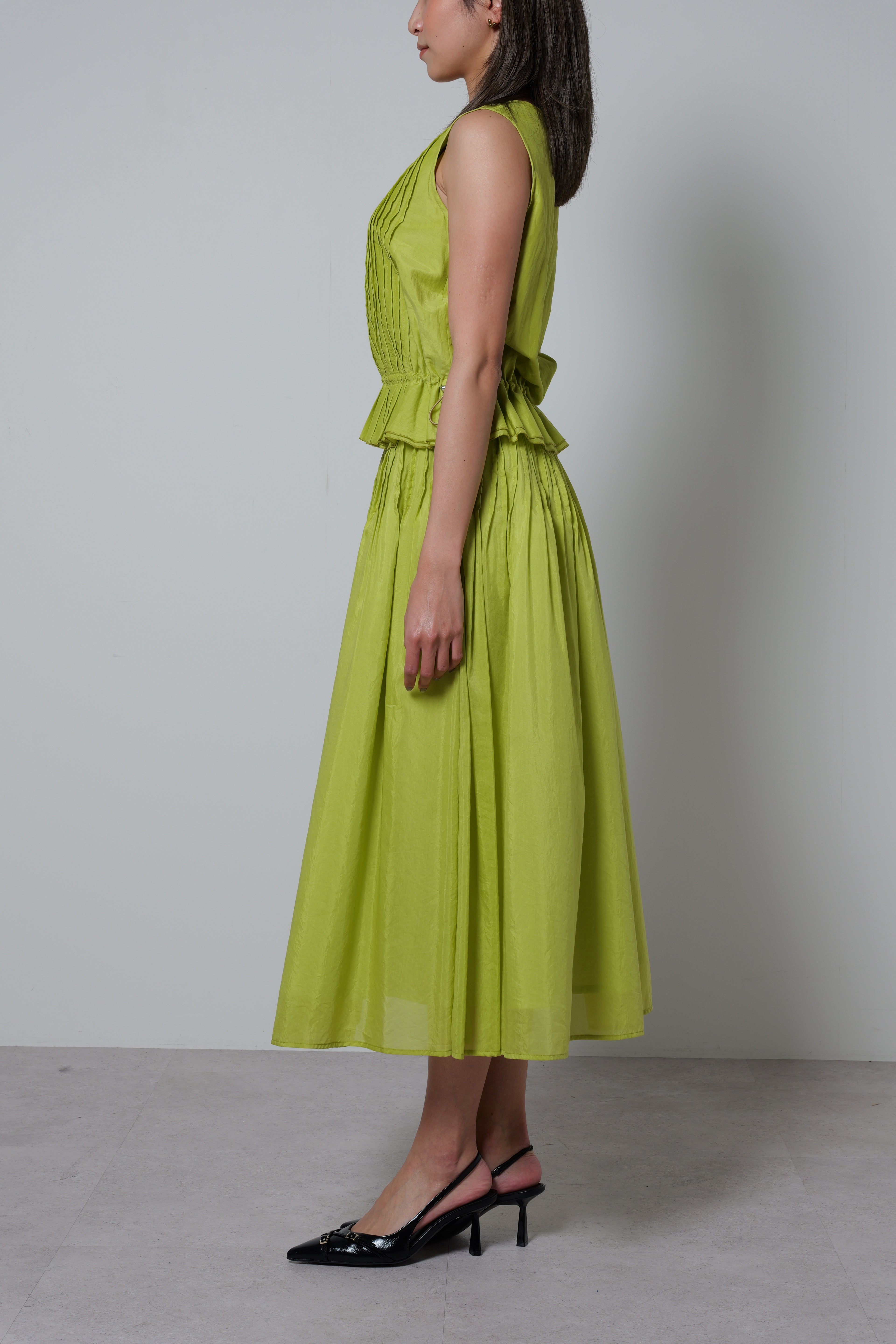 【25SS商品-25120019】コットンシルクピンタックTOP