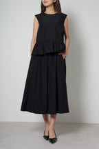 【25SS商品-25120023】ドライコットンナイロンペプラムTOP