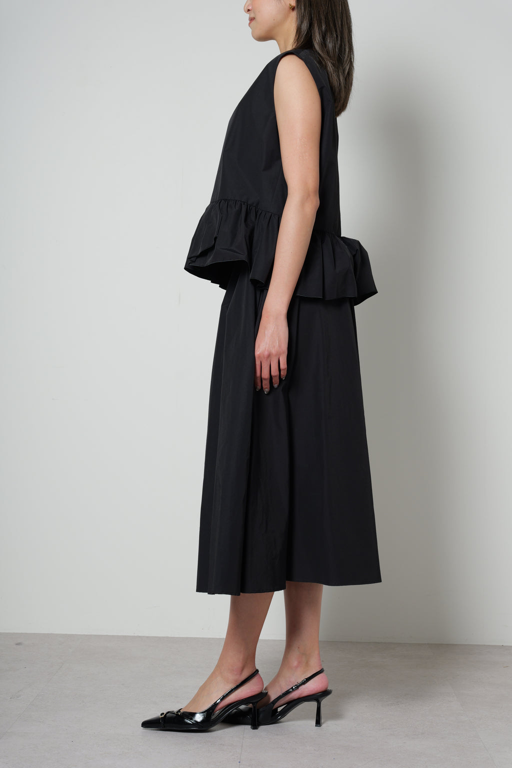 【25SS商品-25120023】ドライコットンナイロンペプラムTOP