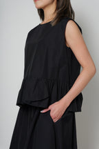 【25SS商品-25120023】ドライコットンナイロンペプラムTOP