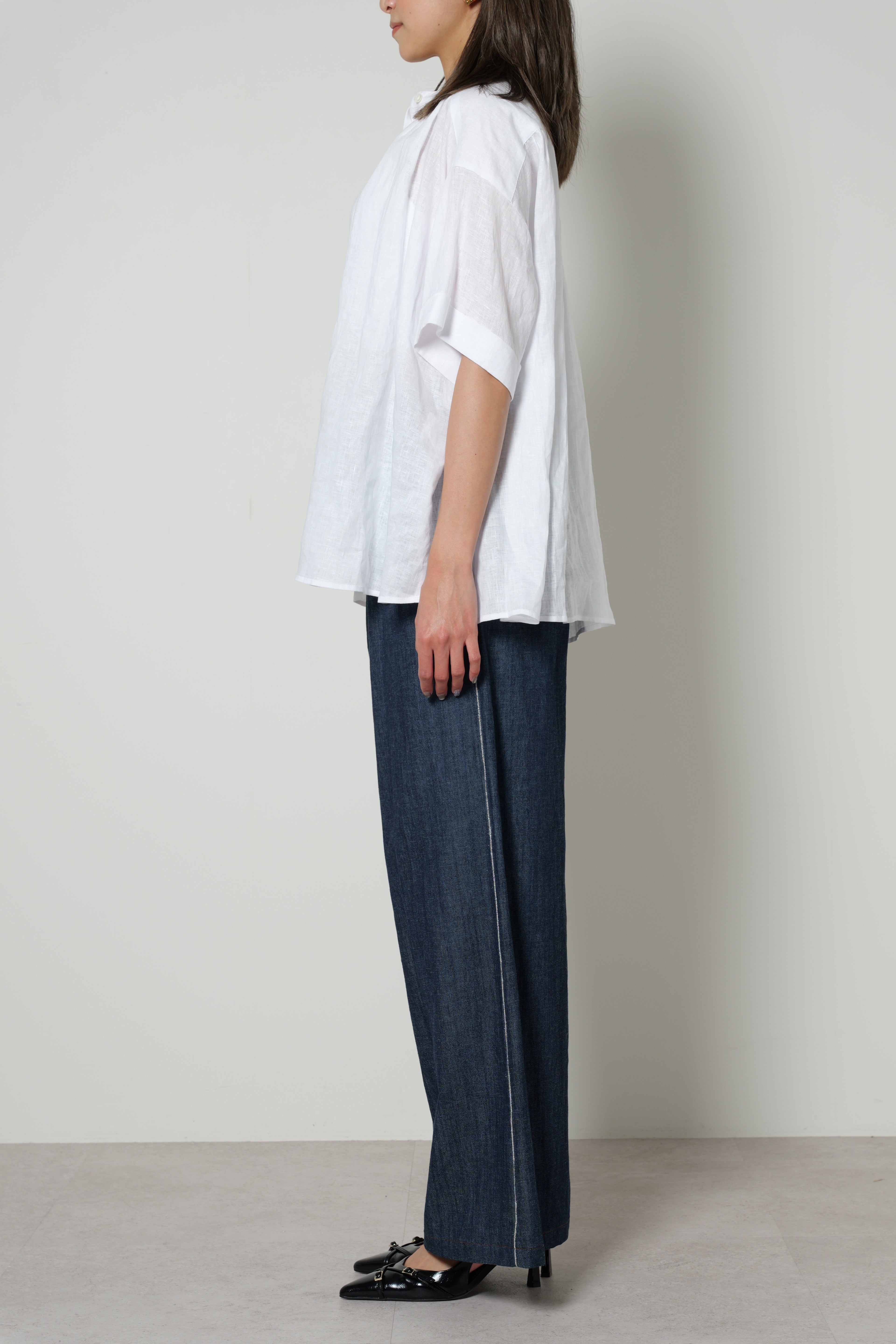 【25SS商品-25120030】オーガニックリネンマオカラーTOP