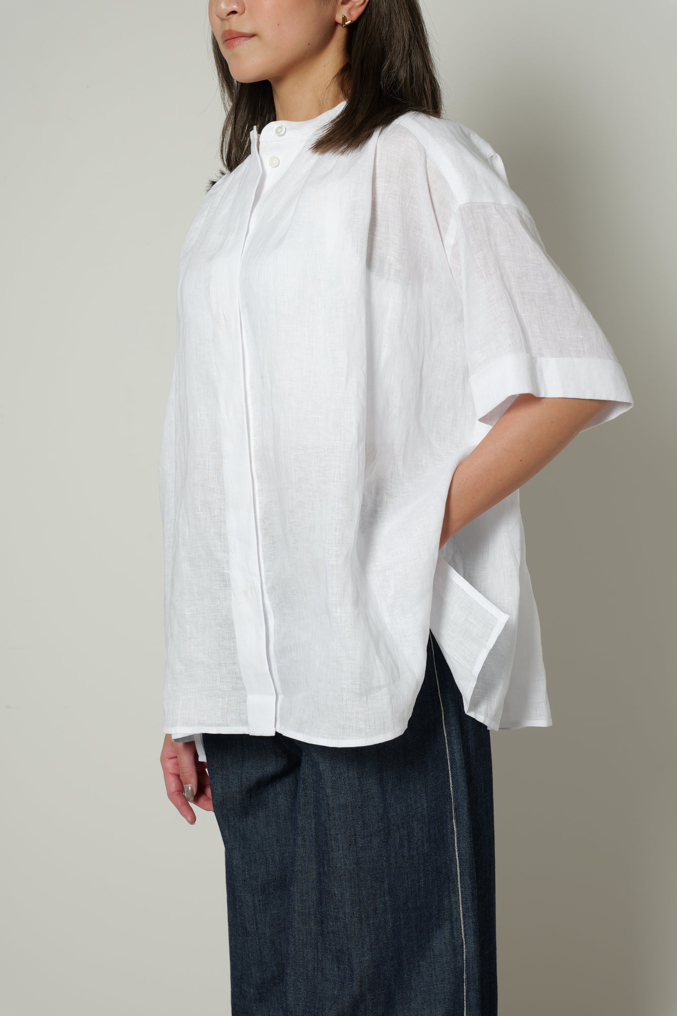 【25SS予約商品-25124009】麻デニムウオッシャブルワイドパンツ