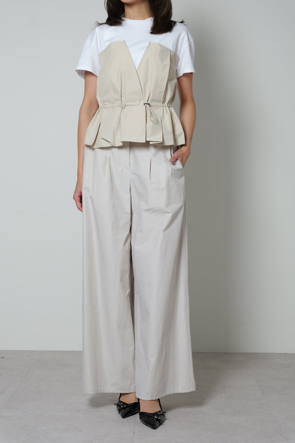 【25SS商品-25828020】タフタコンビネーション Tシャツ