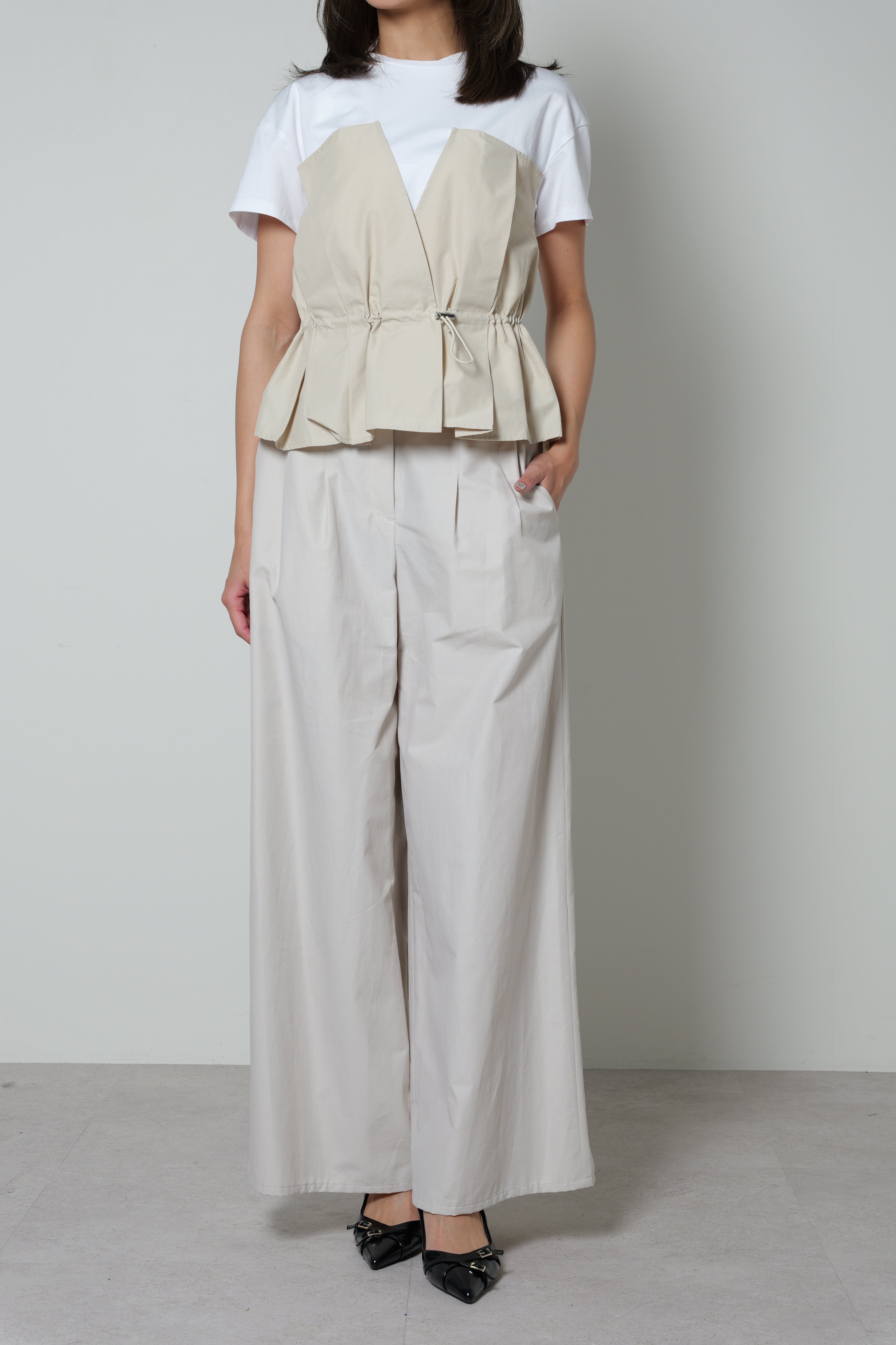 【25SS商品-25828020】タフタコンビネーション Tシャツ