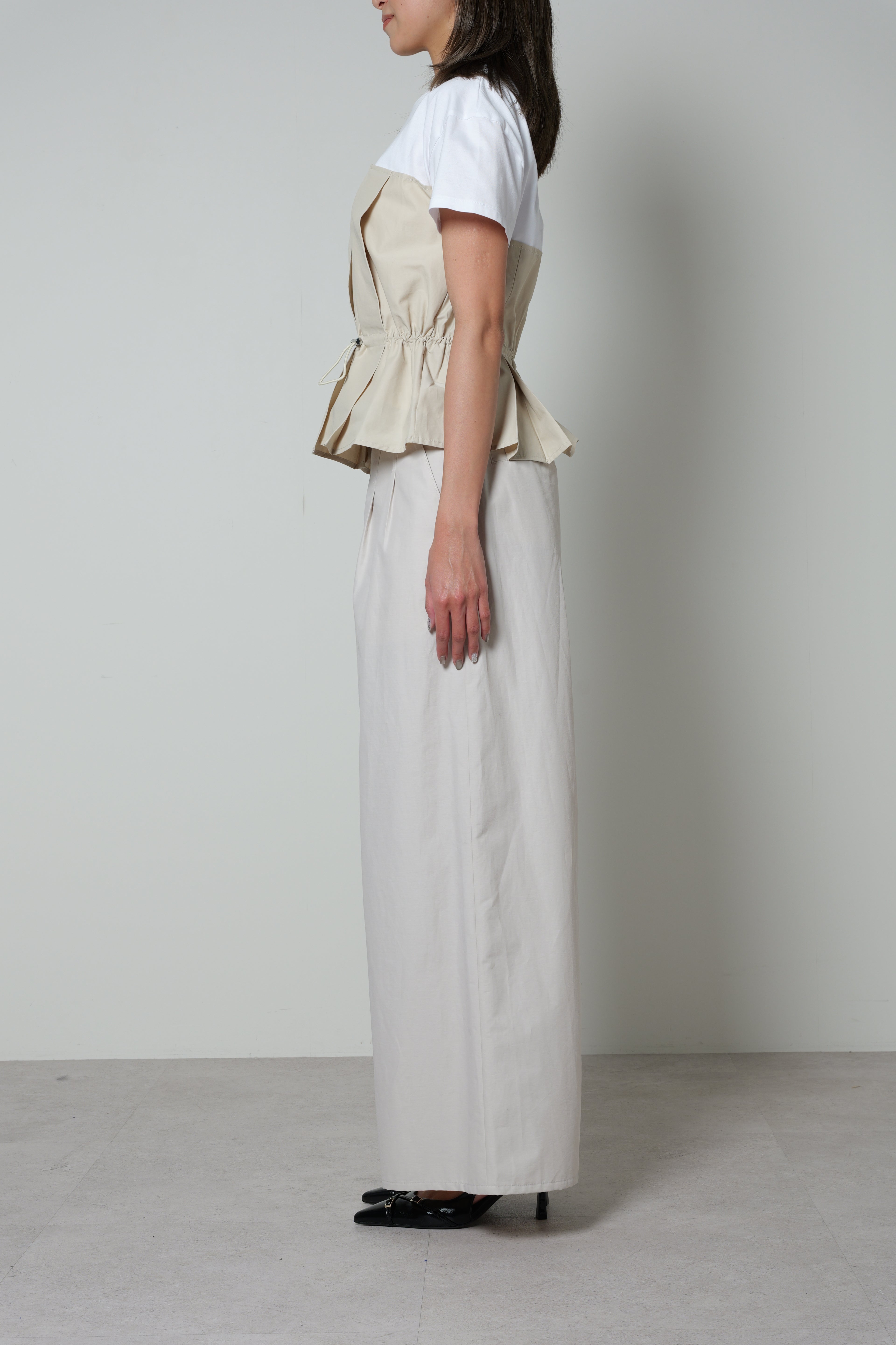 【25SS商品-25828020】タフタコンビネーション Tシャツ