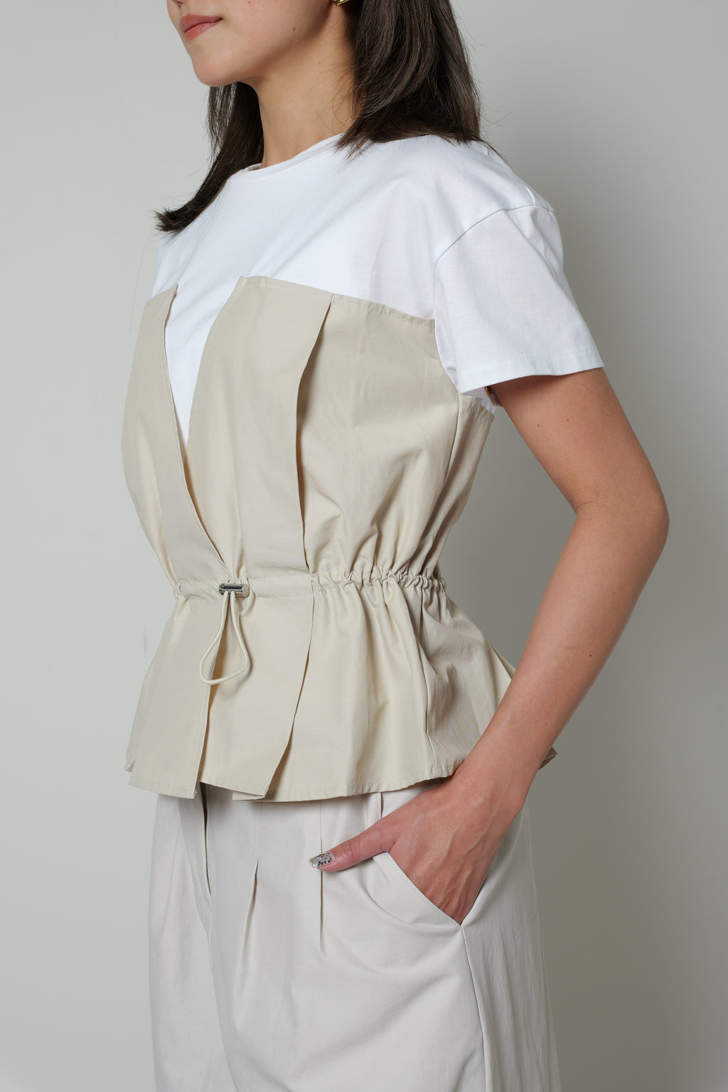 【25SS商品-25828020】タフタコンビネーション Tシャツ