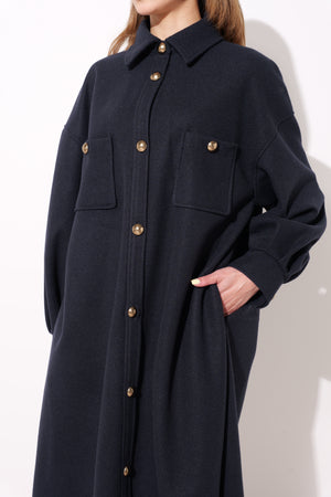【25AW商品-25146011】コンフォートロングシャツコート