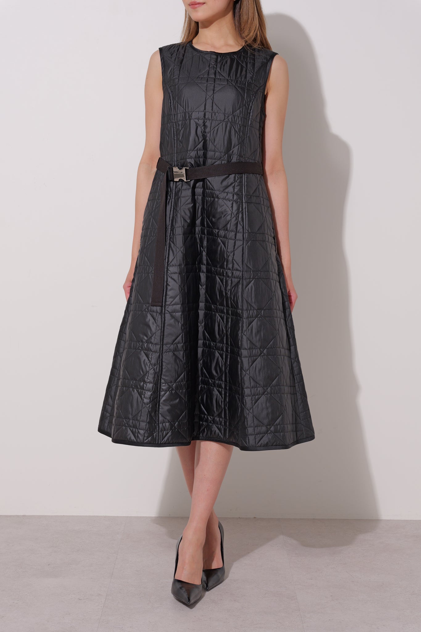 【25AW商品-25146013】シルキータフタキルティングドレス