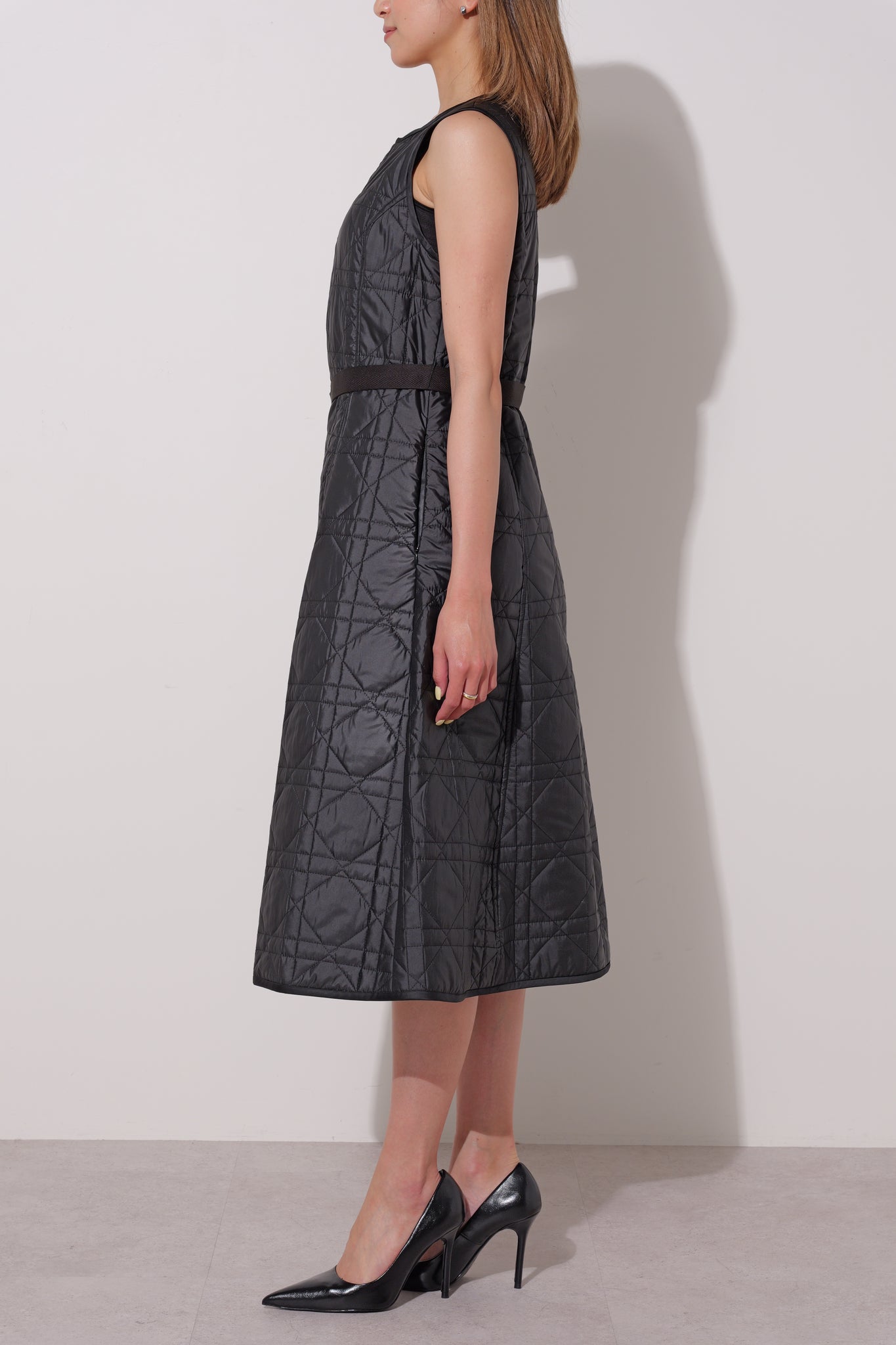 【25AW商品-25146013】シルキータフタキルティングドレス