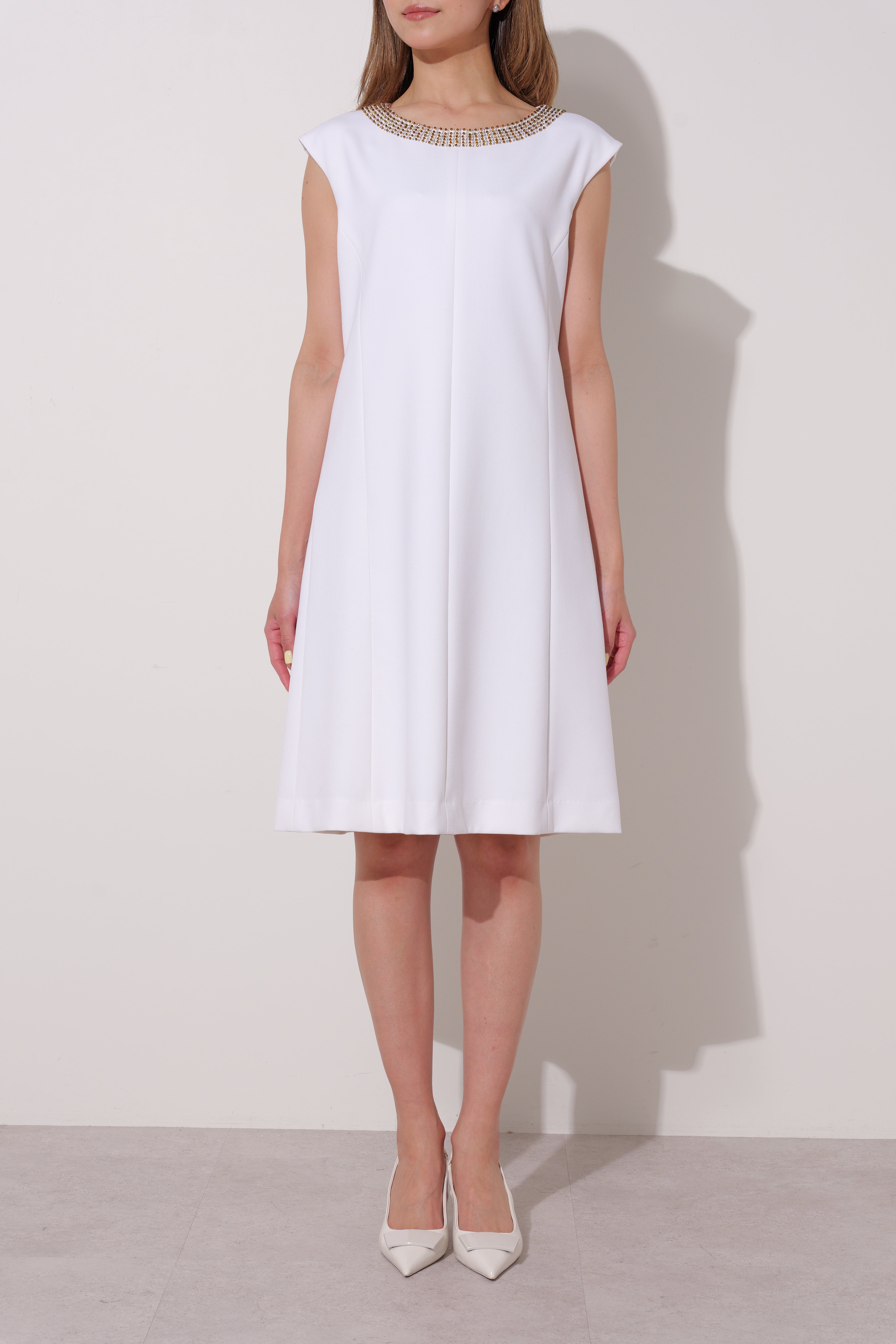 【25146006】ストレッチダブルクロスドレス