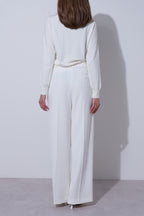 【25AW商品-25348029】パール釦ボウタイニット