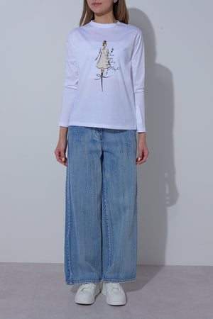 【25AW予約商品-25848000】ツイードドレスガールロングスリーブTシャツ