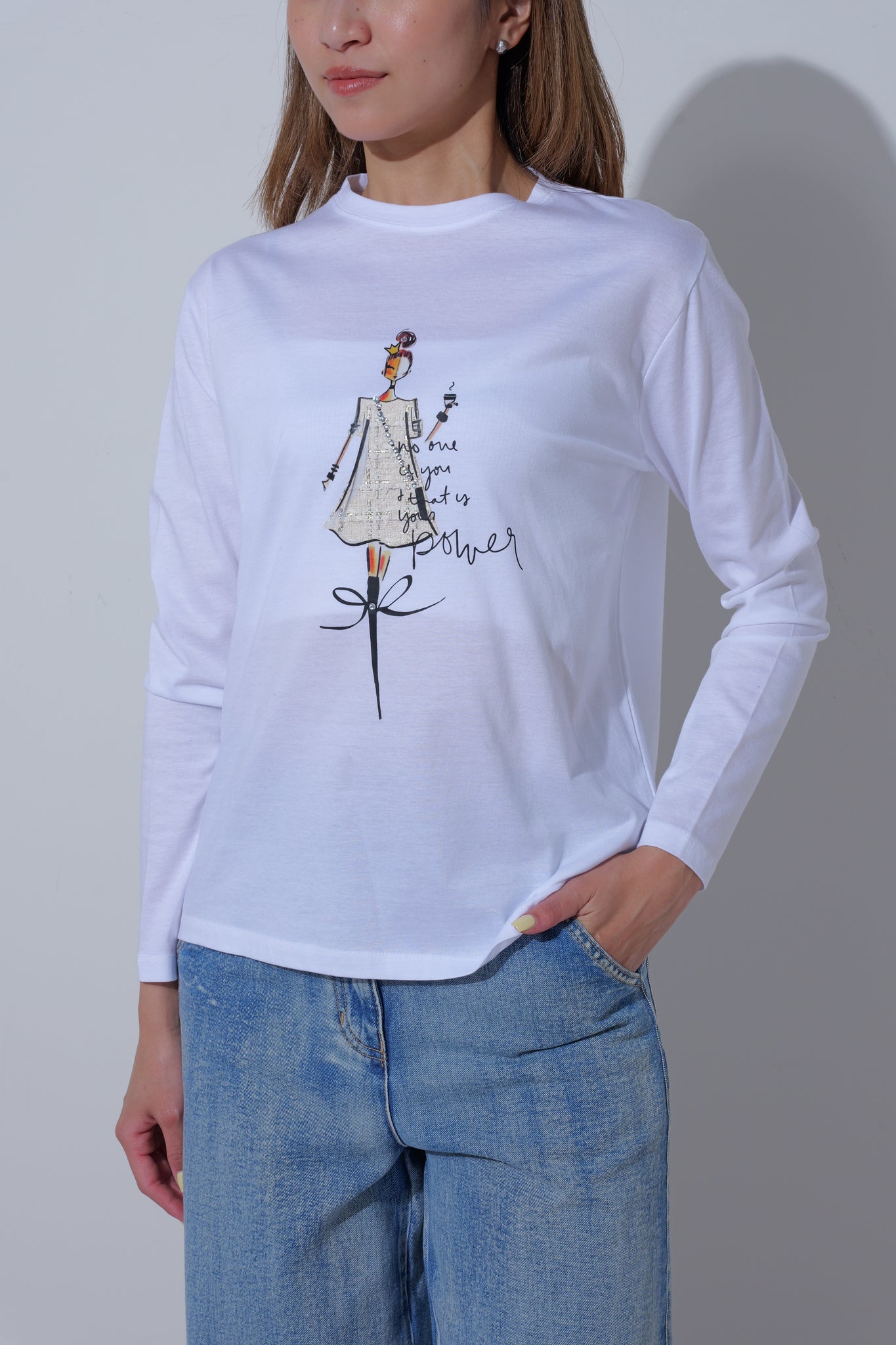 【25AW予約商品-25848000】ツイードドレスガールロングスリーブTシャツ