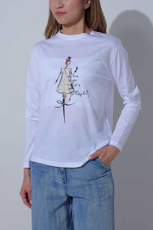 【25AW予約商品-25848000】ツイードドレスガールロングスリーブTシャツ