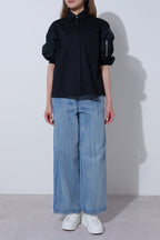 【25AW商品-25140001】タフタパフスリーブシャツ