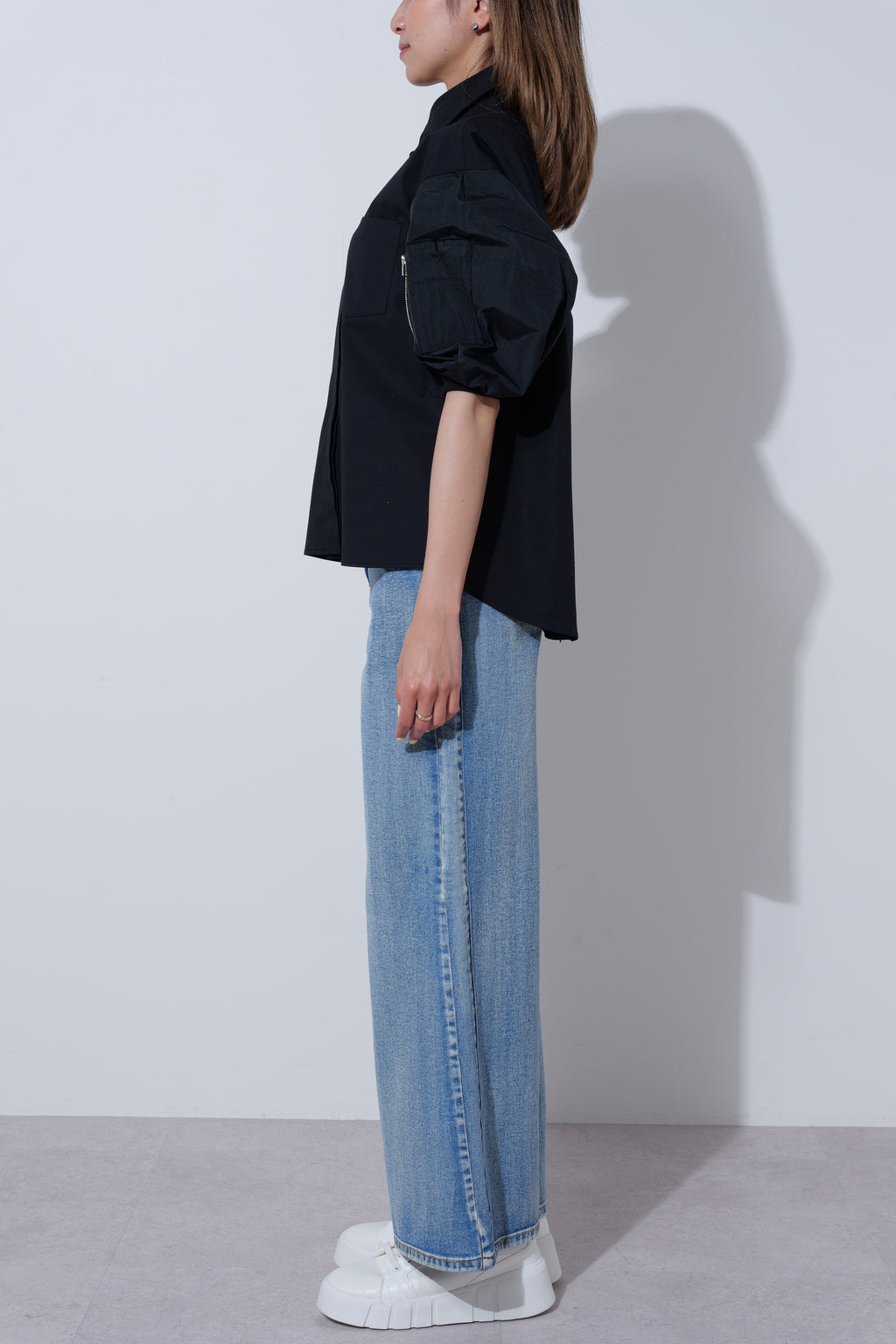 【25AW商品-25140001】タフタパフスリーブシャツ