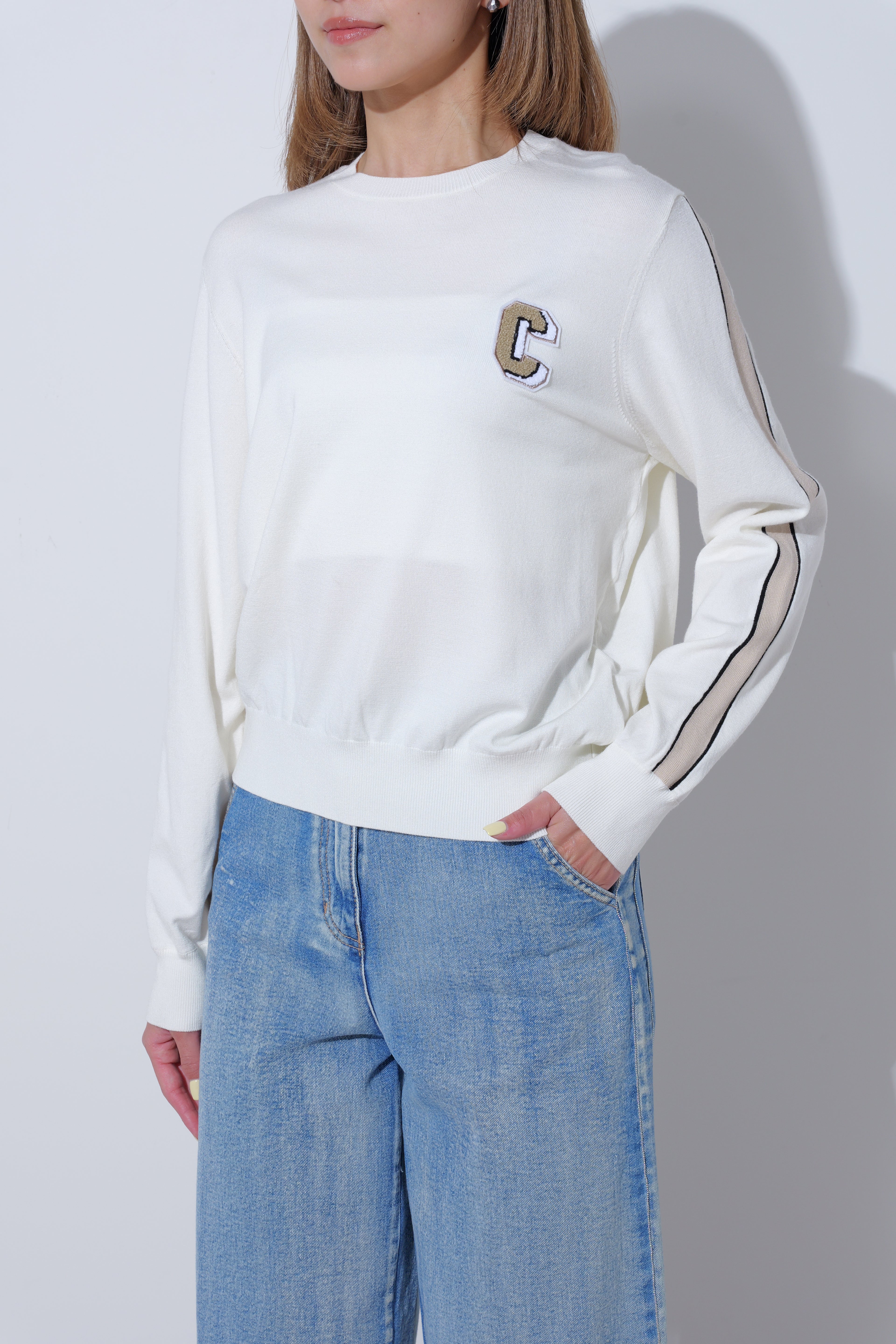 【25AW商品-25348055】ライン入りスリーブプルオーバー