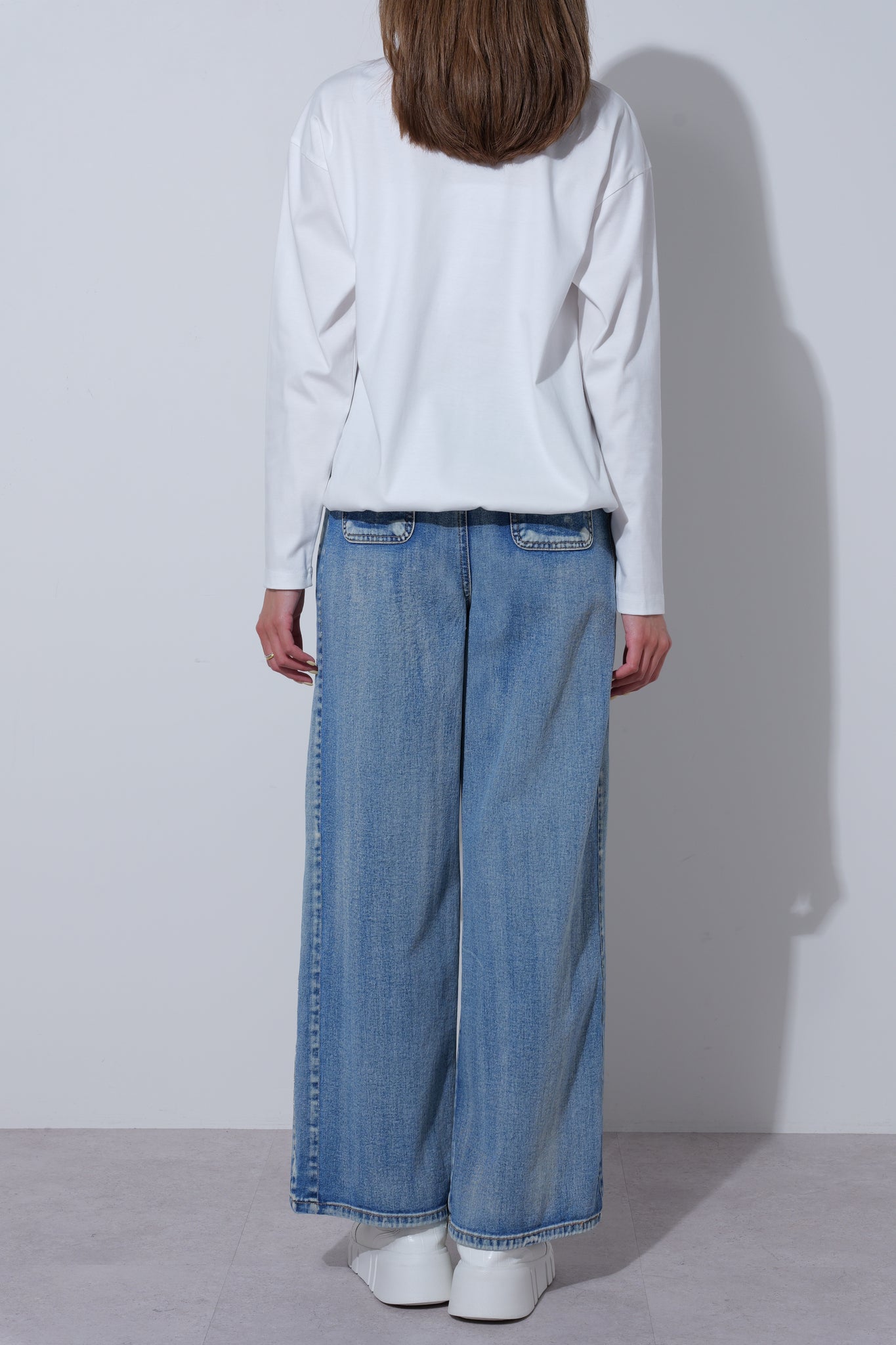 【25AW商品-25848004】タフタポケット付き裾ドロストロングスリーブTシャツ