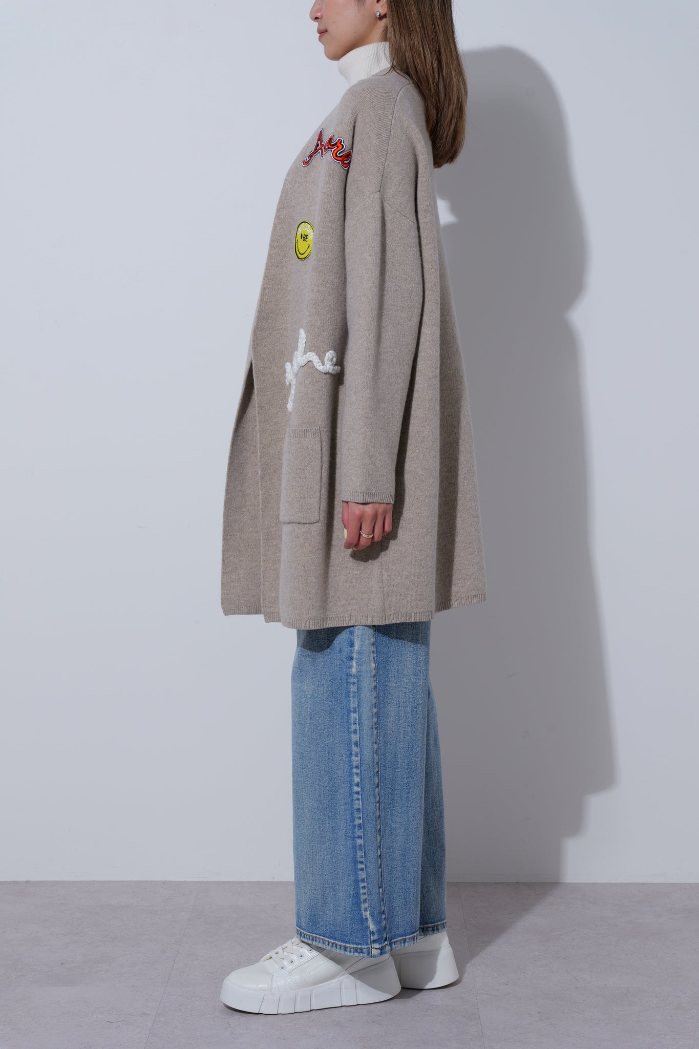 【25AW商品-25348059】ワッペン付きトッパーコーディガン
