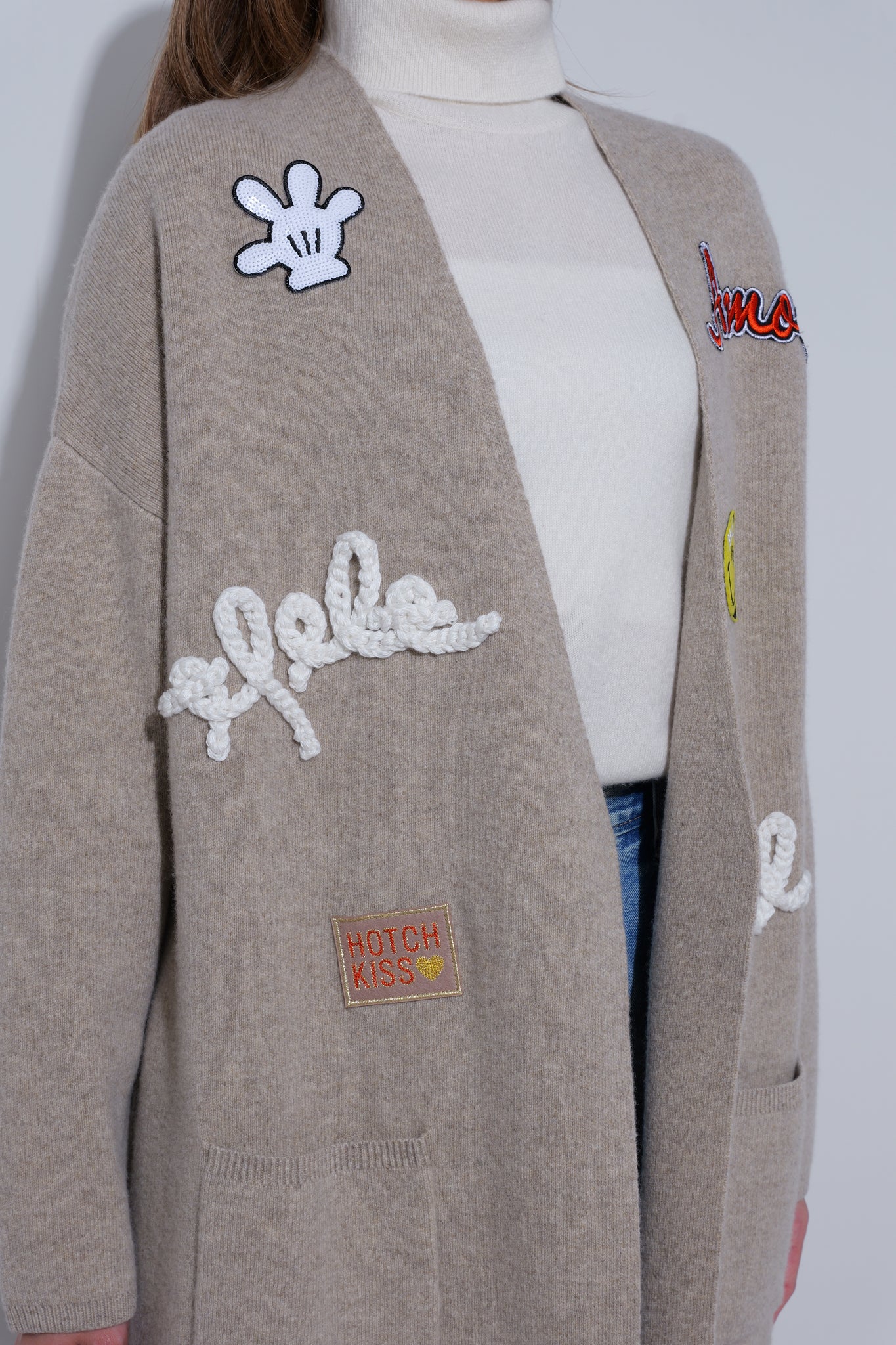 【25AW商品-25348059】ワッペン付きトッパーコーディガン