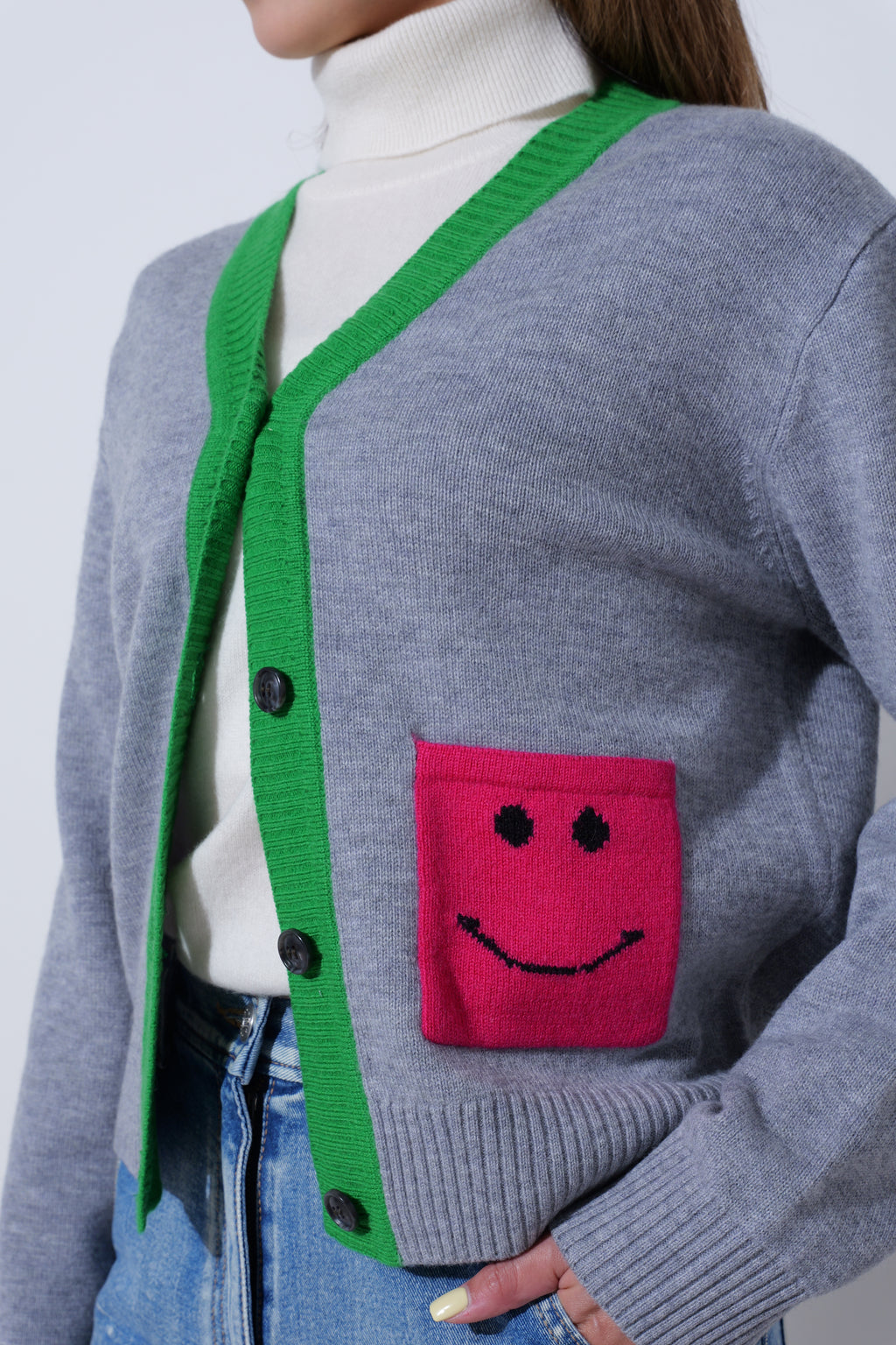 【25AW商品-25348036】スマイルポケットカーディガン