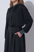 【25AW商品-25840000】ヴィスコースギャザーカットソー