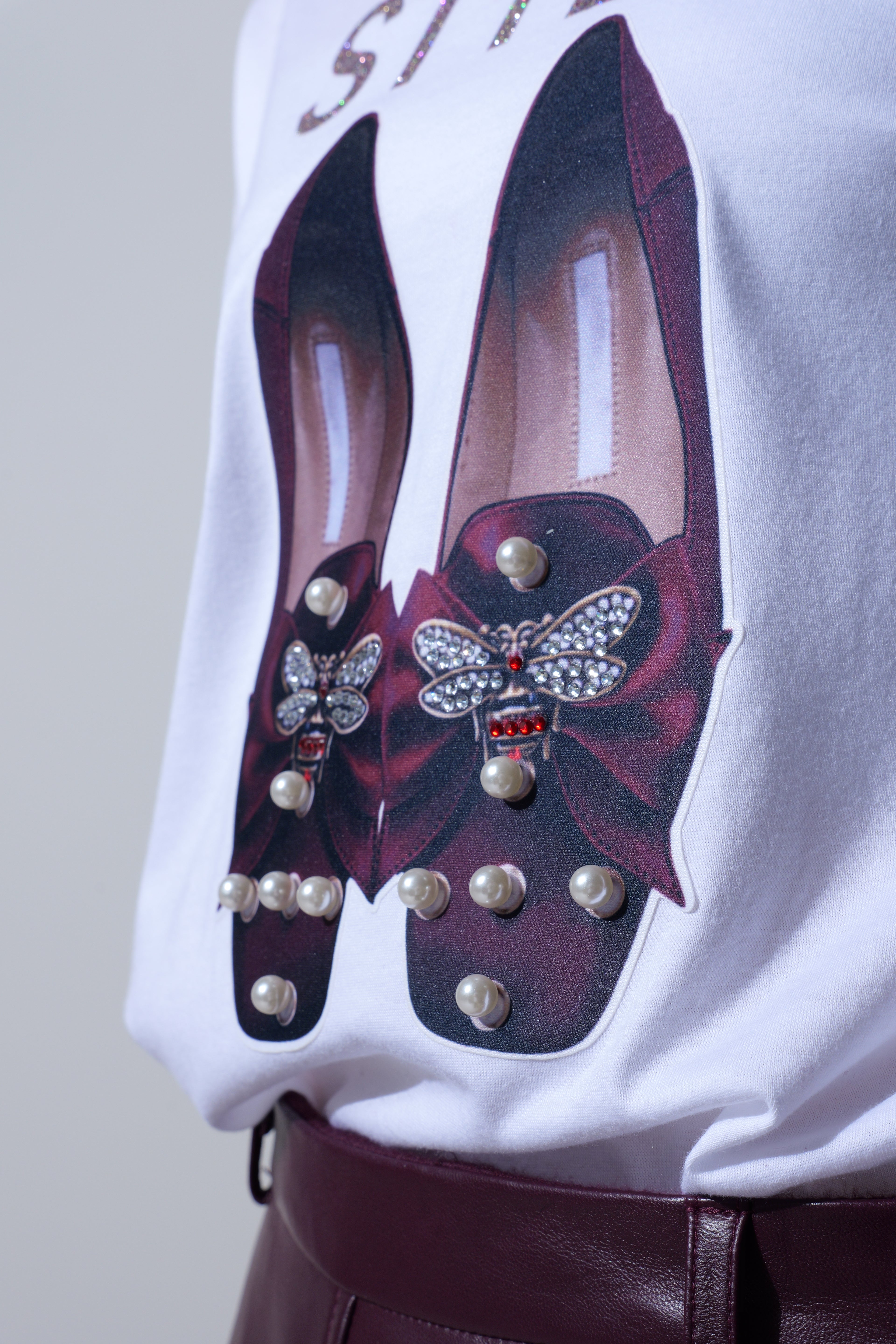 【25AW商品-25848001】エレガントシューズロングスリーブTシャツ