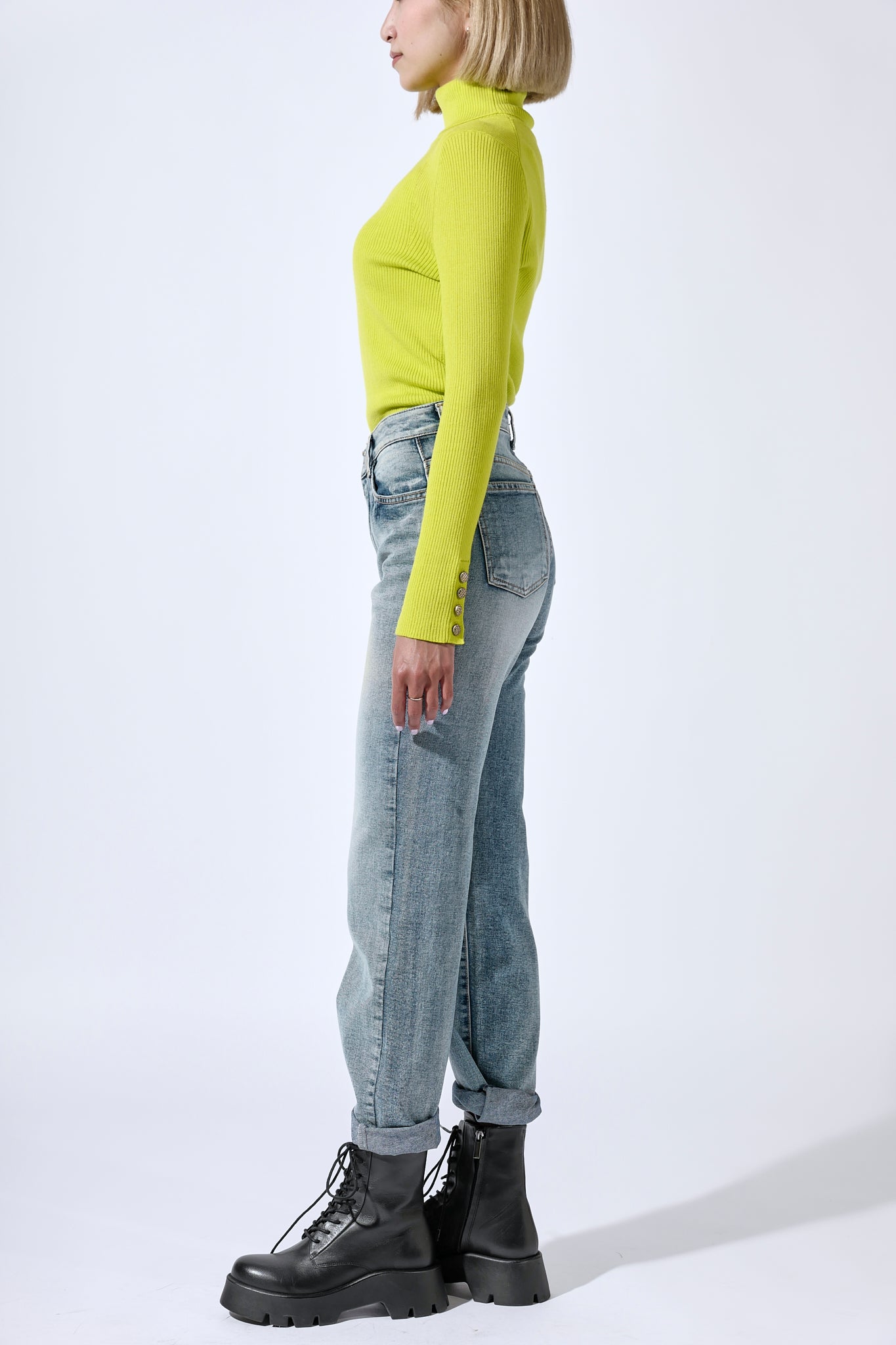 【23AW 商品】袖釦リブタートル