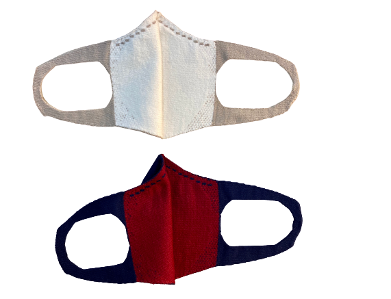 3D STRETCH MASK・ステッチ Beige×White/ Navy×Bordeaux
