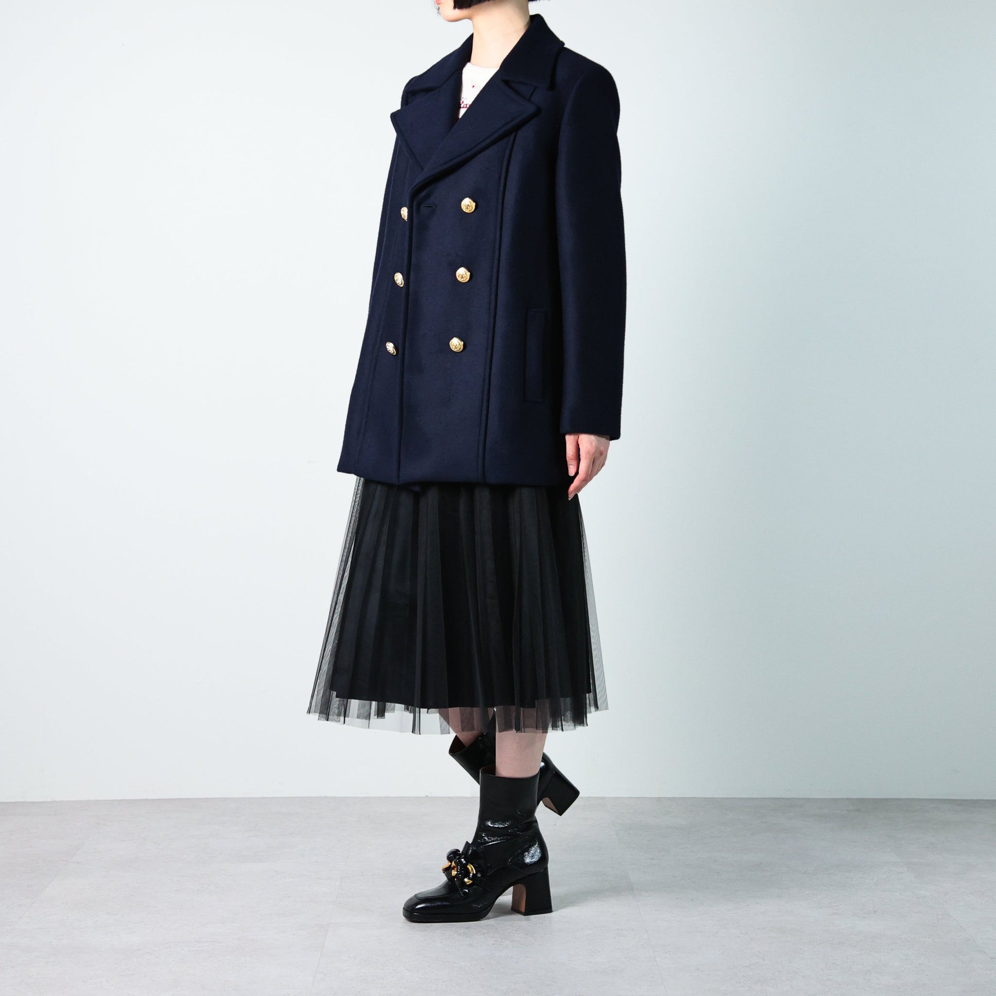【22AW SALE 商品】Double Faced Wool Pea Coat