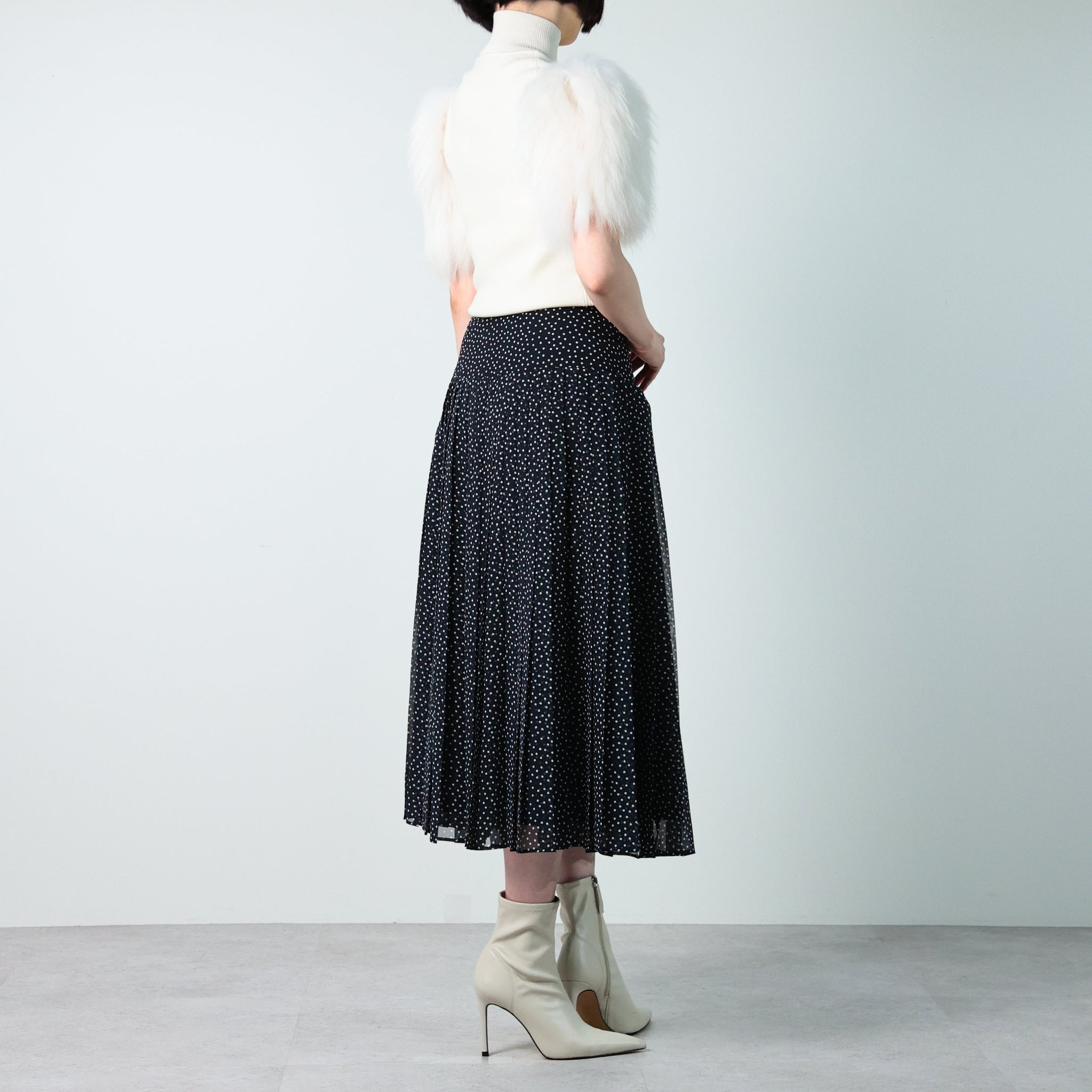 【22AW SALE 商品】Polka Dot Pleated  Skirt