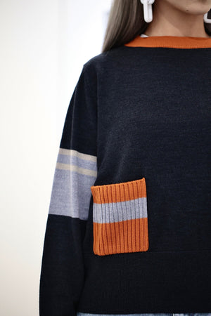 【22AW SALE 商品】Color Scheme Round neck Knit