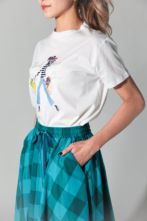 【23SS　SALE商品】ブロックチェックフレアースカート