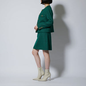 【22AW SALE 商品】Trapezoidal Plaid  Skirt G