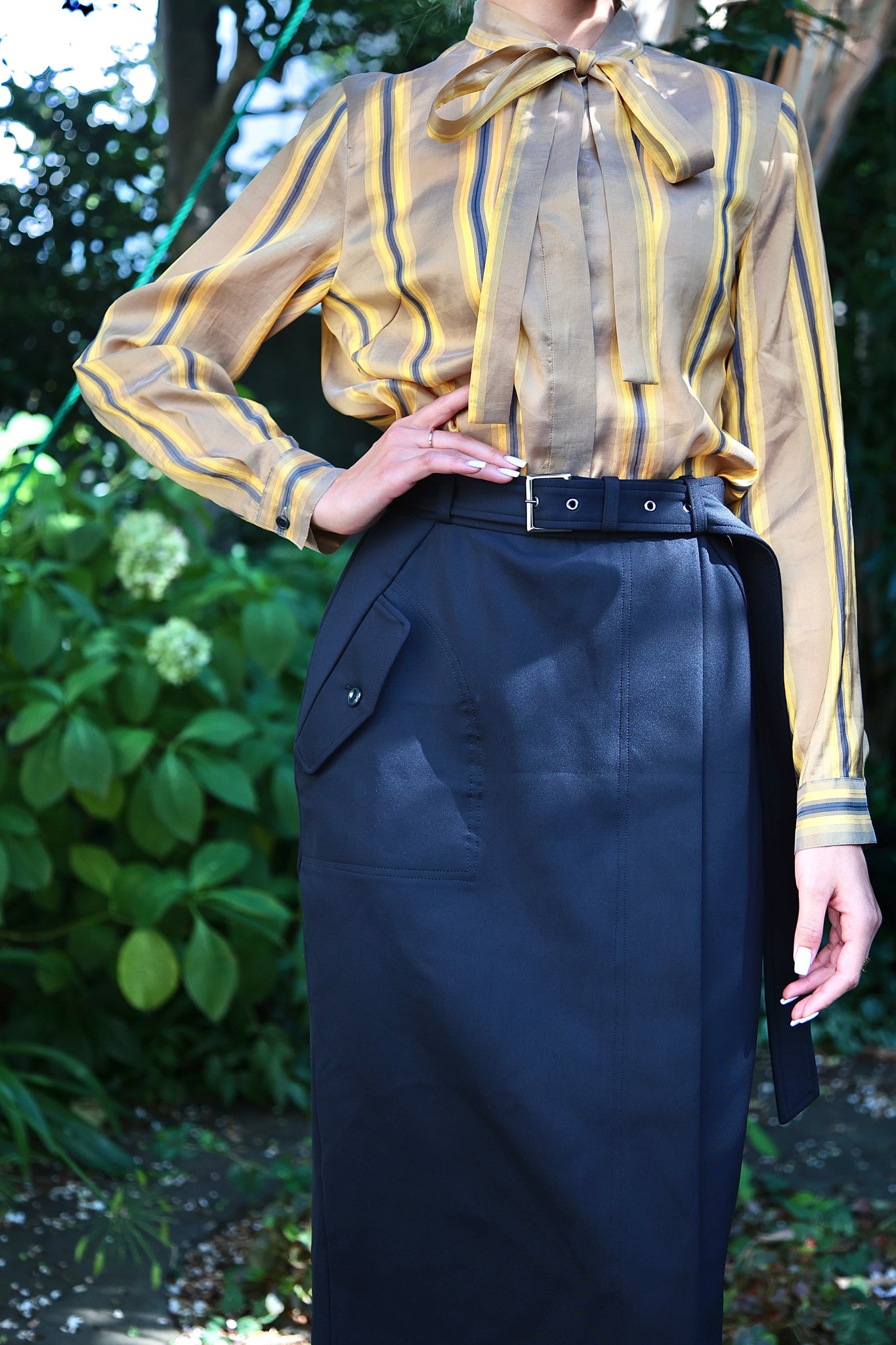 【22AW SALE 商品】INWOOL Tight Skirt With Belt