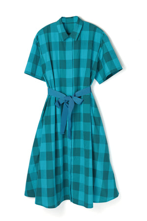 【23SS SALE商品 】ブロックチェックボトムタックシャツドレス